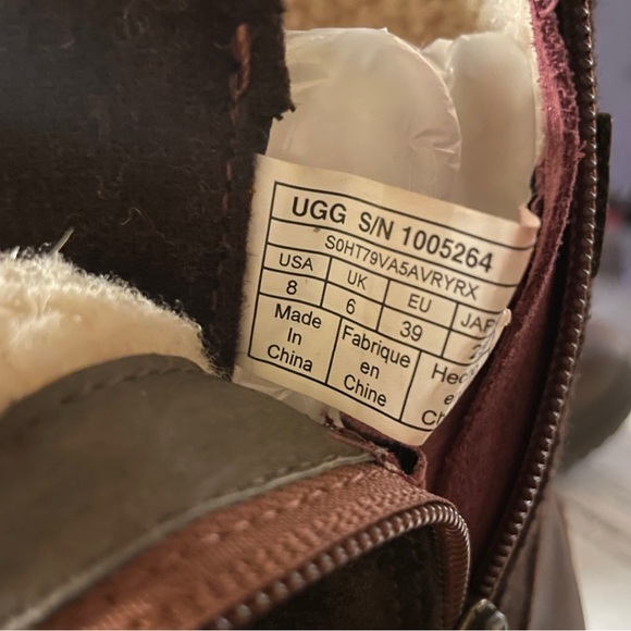 UGG Kesey Waterproof Women’s Leather Shearling Boots Chestnut Size 8 - Picture 8 of 12